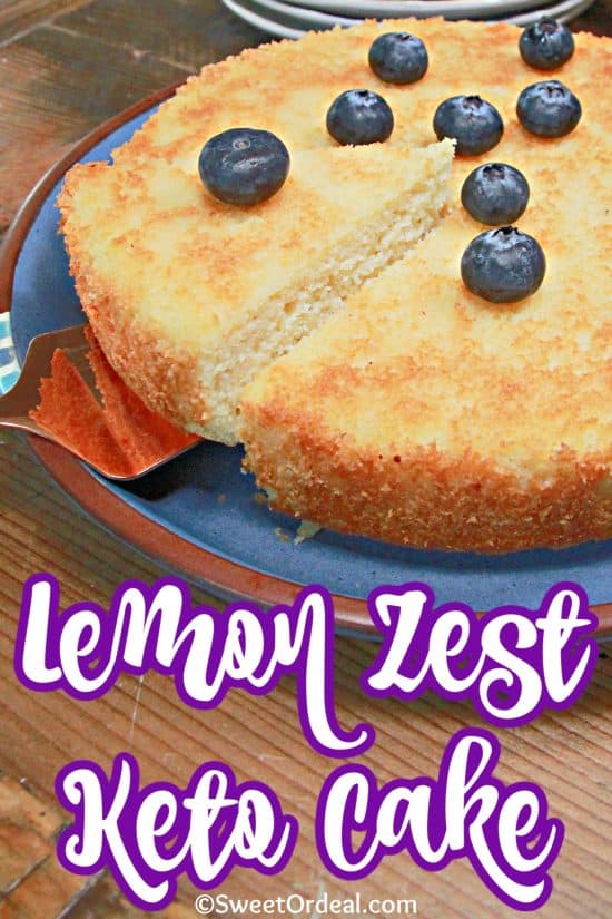 Lemon Zest Keto Cake is a moist, dense cake flavored with fresh lemon zest and juice. Low carb and low sugar.