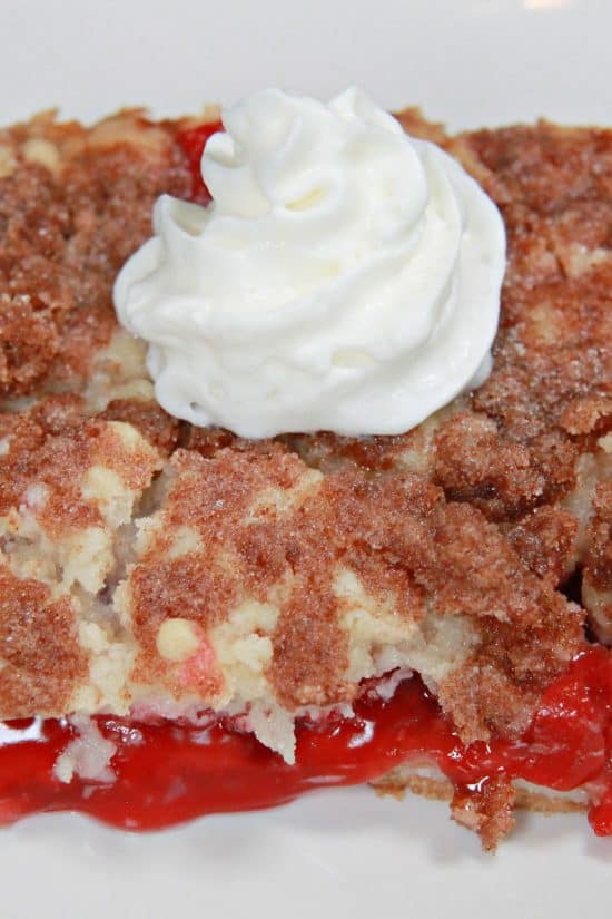 A dollop of whipped cream adorns this sweet treat with a little kick to it coming from the gingersnap cookie crust.
