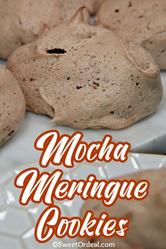 Mocha Meringue Cookies have a crackly shell with a chewy, brownie-like inside.