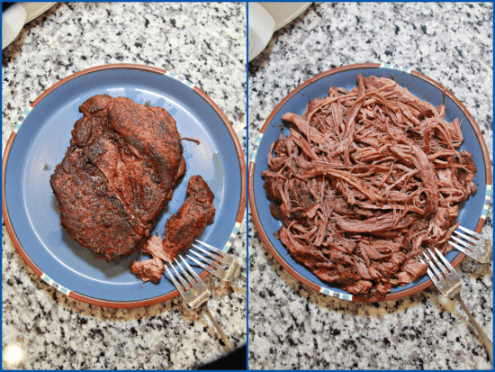 Slow Cooker Pulled Beef is easily shredded, then put back in it's own perfectly seasoned gravy.