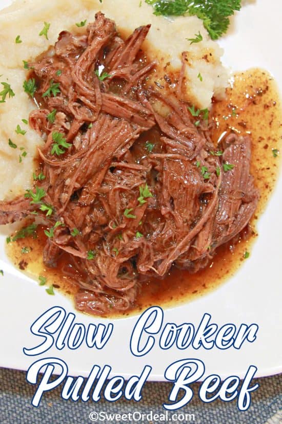 Slow Cooker Pulled Beef is tender, loaded with flavor, and deliciously versatile.