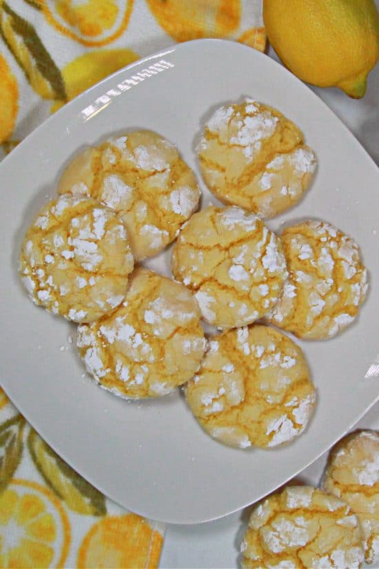 Lemon Crackle Cookies have firm edges with soft, chewy centers for a delicious treat with a nice texture.