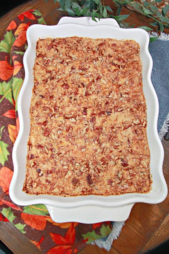 A scrumptious sweet treat with layers of smooth and creamy, then buttery and crunchy.