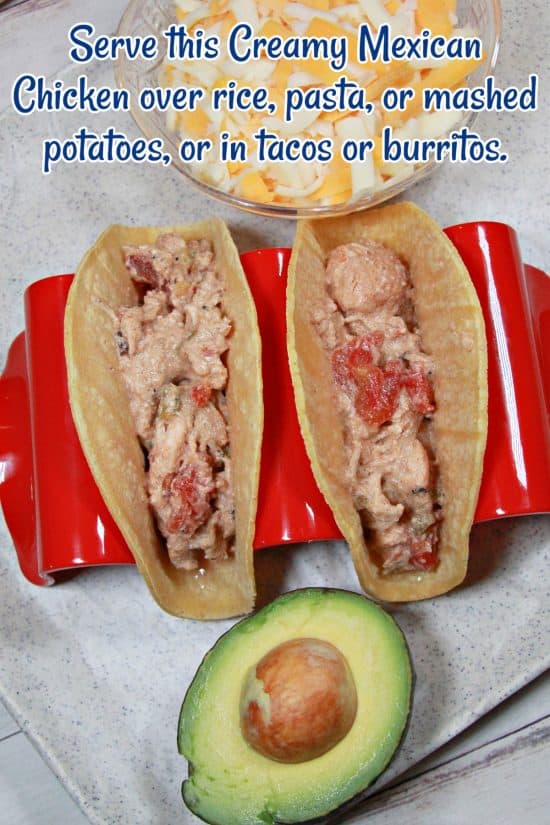 Tender chicken breasts or thighs slowly cook in tangy sour cream, diced tomatoes, and green chiles.