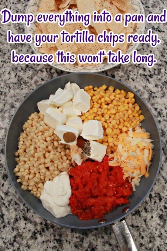Hot Cheesy Corn Dip is super quick and easy to make on the stovetop. 