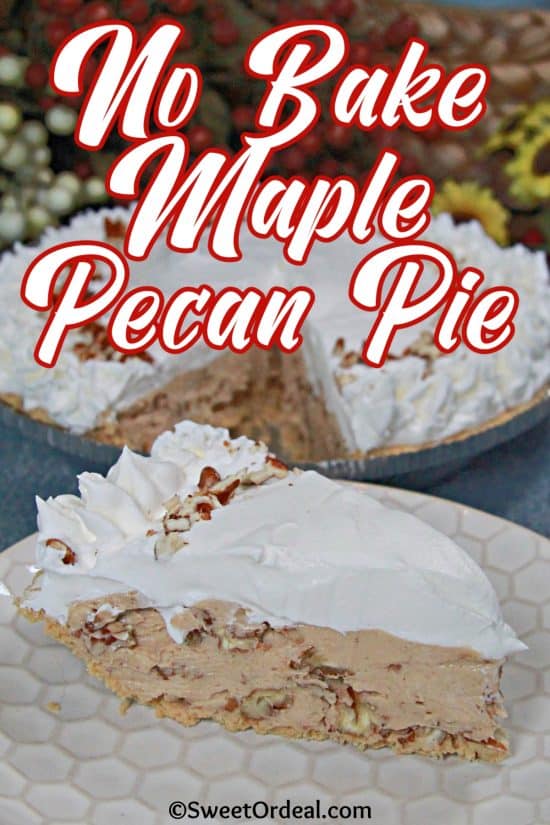 No Bake Maple Pecan Pie is chilled and light enough for summer, but rich with the cozy flavors of fall.