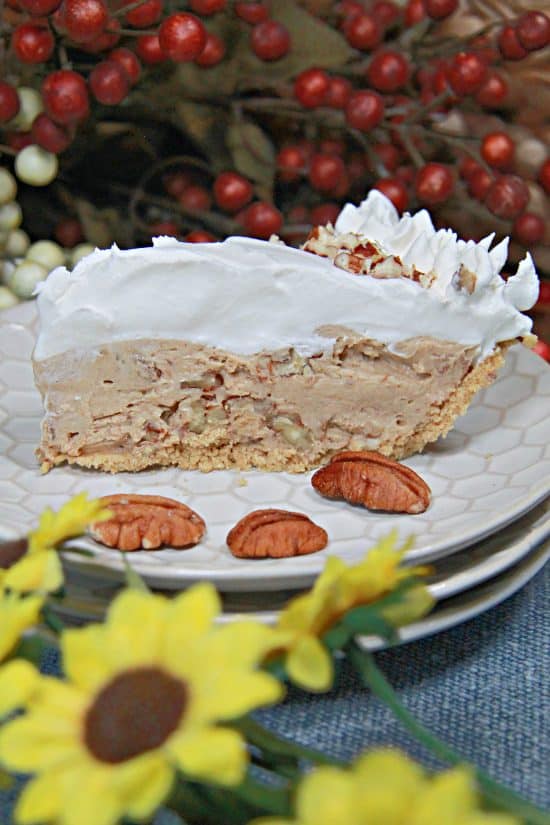 Whipped cream topping a delicious, easy dessert with classic fall flavors.
