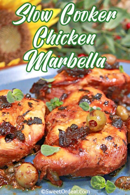 Slow Cooker Chicken Marbella is a delicious, easy dinner that seems just a little fancy.