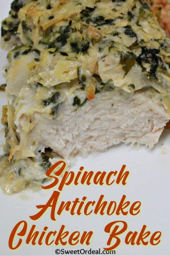 Spinach Artichoke Chicken Bake is a simple weeknight dinner that's creamy, flavorful, and family-approved.