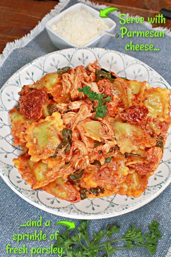 Tender, fall-apart meat, a creamy tomato sauce, tasty sundried tomatoes, and fresh spinach.