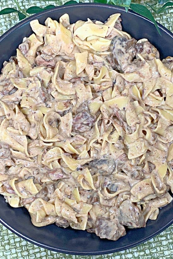 Slow Cooker Beef Stroganoff has fall-apart meat, a creamy sauce, and the prep is minimal.