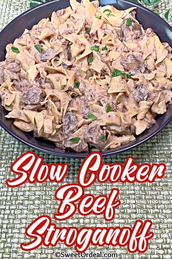 Slow Cooker Beef Stroganoff is a hearty, delicious meal made easily in your crockpot while you go about your day.