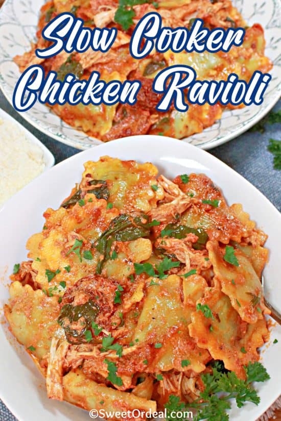 A creamy tomato sauce smothering tender chicken and filled pasta.