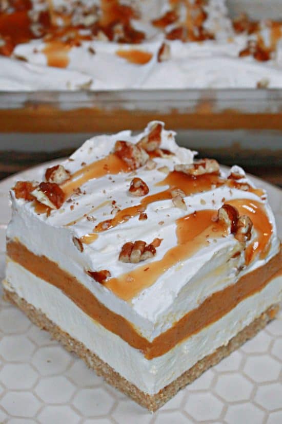 No Bake Pumpkin Lasagna is a no fuss, no hassle dessert that you can make when the oven is already busy.