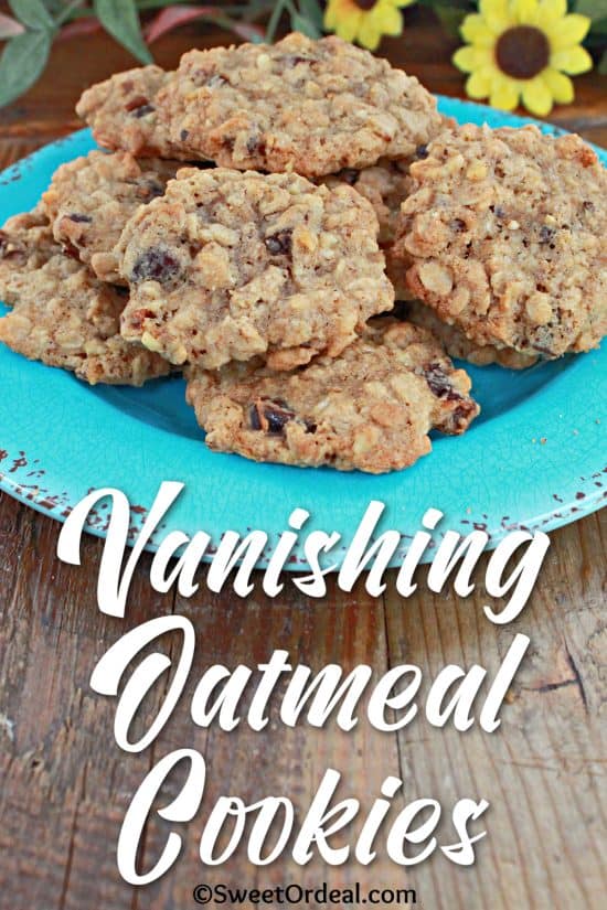 Vanishing Oatmeal Cookies are chewy, buttery, and lightly spiced with cinnamon.