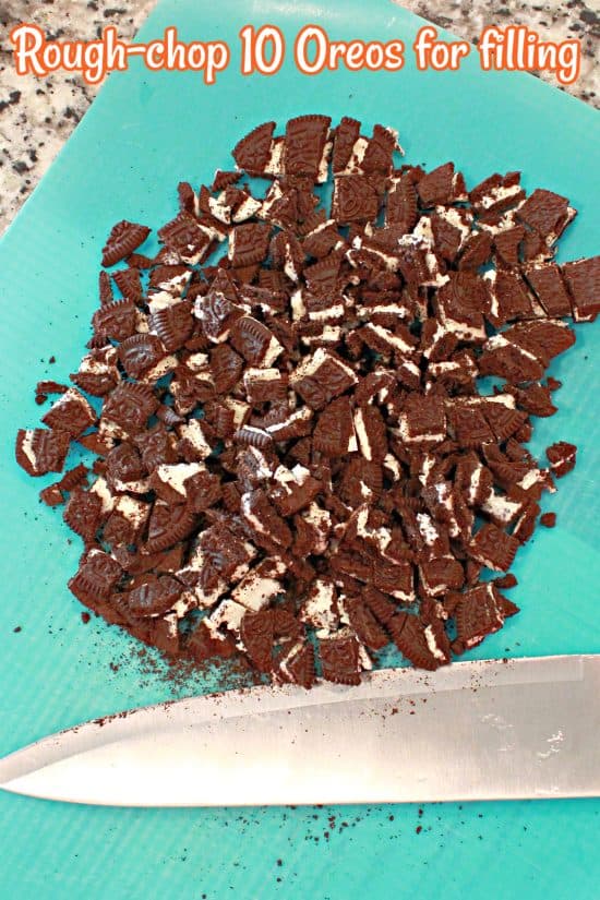 No Bake Oreo Pie has roughly chopped cookies in the filling for a delicious flavor that's not too sweet.
