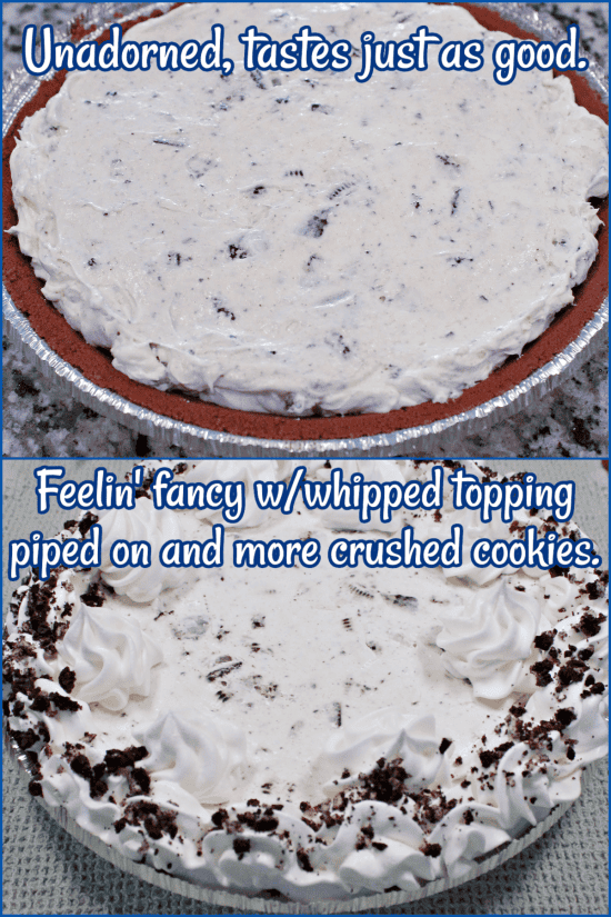 A creamy filling in a chocolate crust can easily be decorated for special occasions.