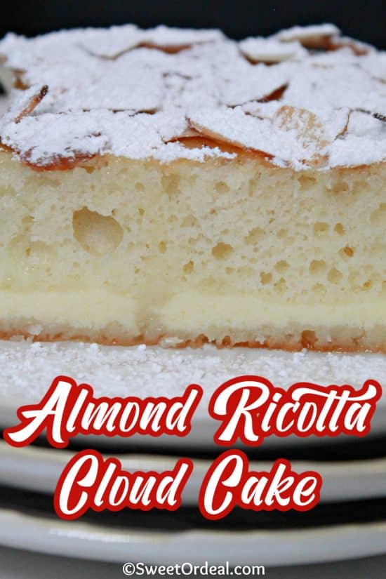 Almond Ricotta Cloud Cake is light, fluffy, and moist, but not too sweet.