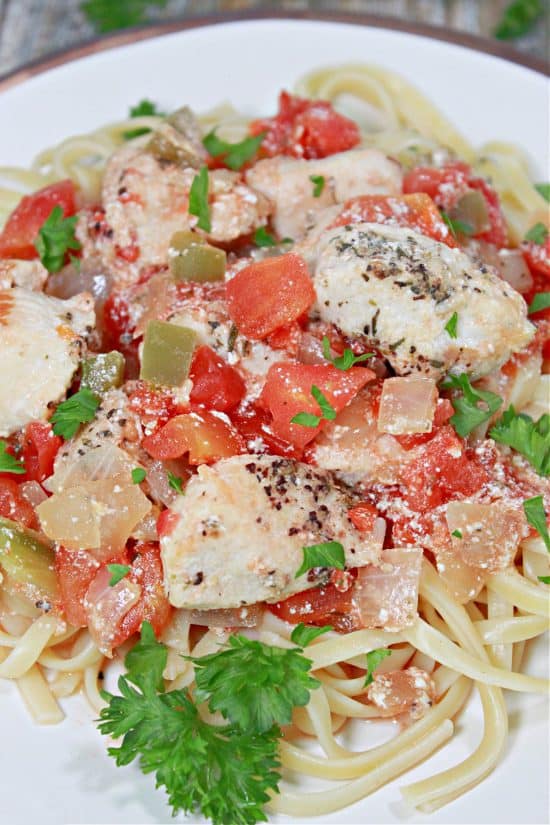 Tender and perfectly seasoned pieces of chicken in a delicious sauce served over pasta, mashed, or rice.