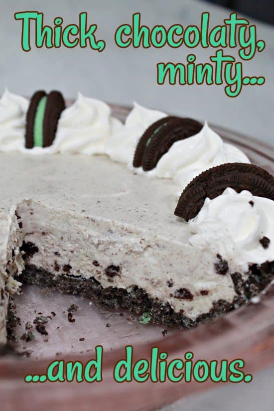 Oreo cookies used in the crust and as garnish on this freezer dessert.