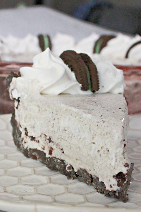 Grasshopper Ice Cream Pie is a no-bake freezer dessert that's perfect for holidays like St. Patrick's Day and Christmas, plus hot summer days.