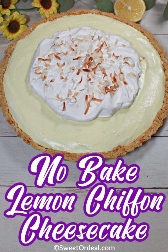 No Bake Lemon Chiffon Cheesecake is light, airy, and perfectly delicious with the right amount of lemon and buttery crust.