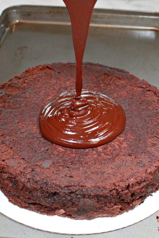 Ultimate Flourless Chocolate Truffle Cake has deep, intense chocolate flavor thanks to two kinds of chocolate plus cocoa.