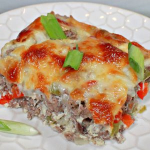 Philly Cheesesteak Egg Bake