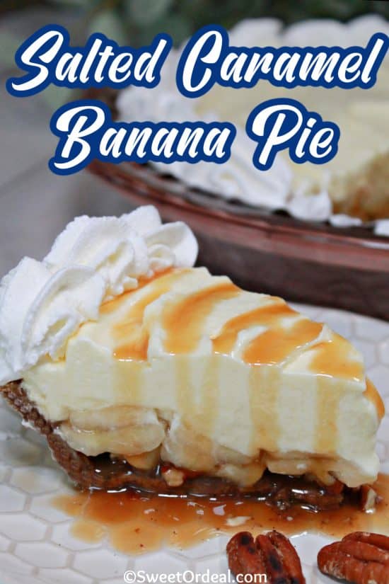 A chilled dessert drizzled with extra caramel, decorated with whipped topping for a pretty presentation.