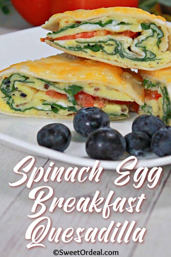 Spinach Egg Breakfast Quesadilla is a one-pan, crispy, cheesy situation.