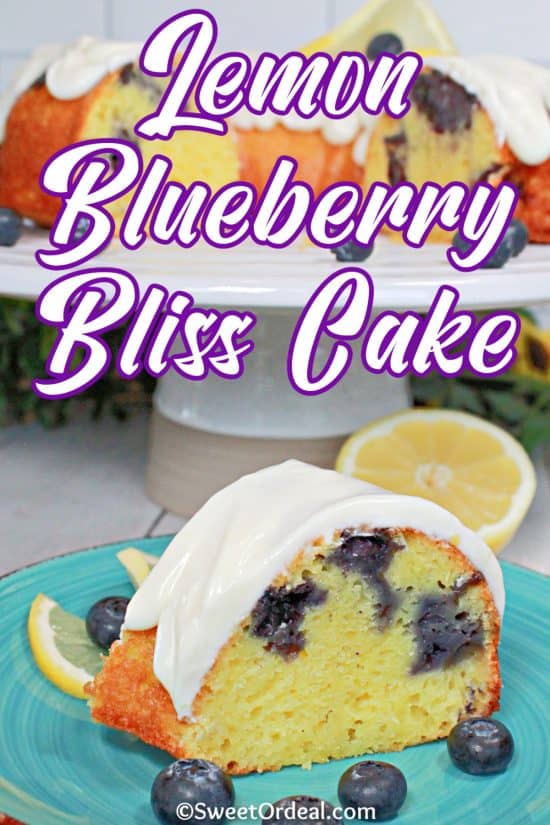 Lemon Blueberry Bliss Cake is loaded with fresh blueberries and lemon zest, then boosted with extra moisture from pudding mix.