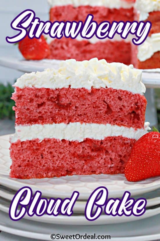 Strawberry Cloud Cake is made with only 3 ingredients, extra moist, and packed with strawberry flavor.