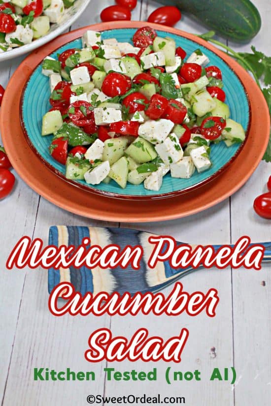 Mexican Panela Cucumber Salad is also a delicious side dish, or even the main meal once you try it and keep going back for one more scoop.