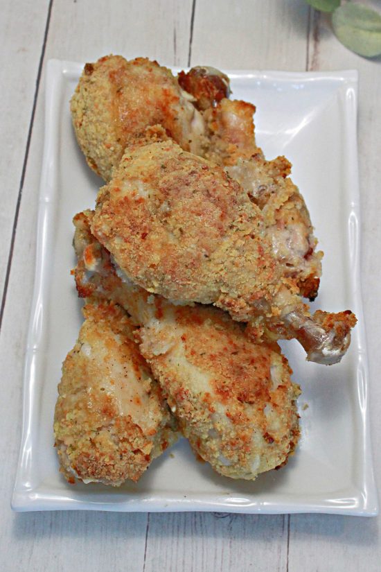This easy chicken dinner is baked, not fried, made with simple ingredients, and perfect with all your favorite side dishes.