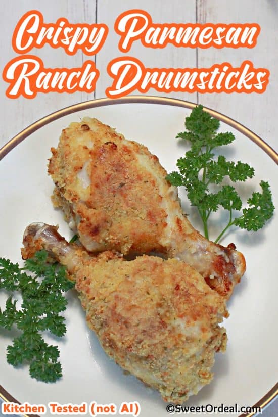 Crispy Parmesan Ranch Drumsticks are easy to make, loaded with flavor, and work in perfectly with your favorite side dishes.