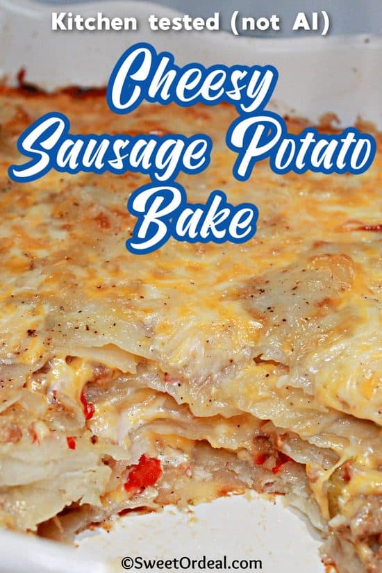 Cheesy Sausage Potato Bake is pure comfort food in casserole form.