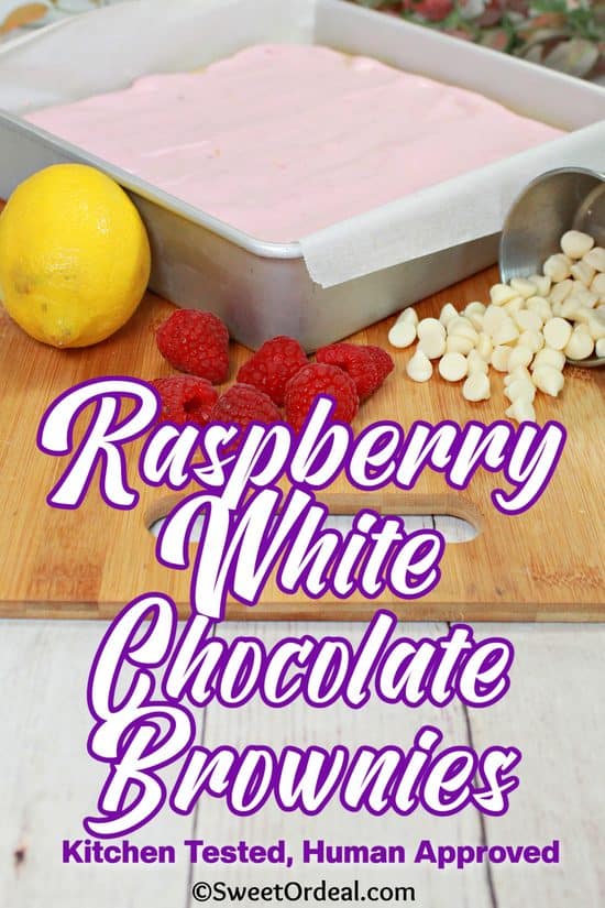 Raspberry White Chocolate Brownies are deliciously easy to make, starting with a boxed cake mix.