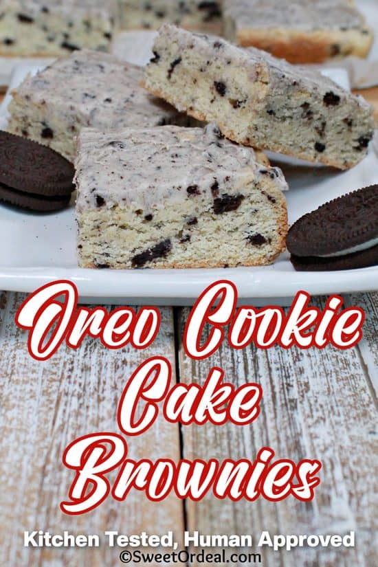 Oreo Cookie Cake Brownies are easy to make using a cake mix, they're soft and chewy, and ridiculously delicious.